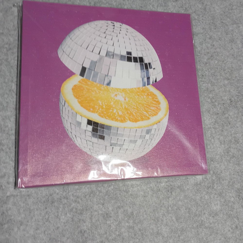 Special Moments Silver and Orange Disco Ball wall Art 8.5 x 8.5